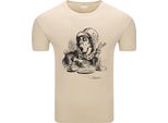 Diarbo T-Shirt Da Uomo Con Stampa Alice Nel Paese Delle Meraviglie Cappellaio Matto Beige Taglia L