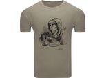 T-Shirt Da Uomo Diarbo Con Stampa Alice Nel Paese Delle Meraviglie Mad Hatter Khaki Taglia Xl