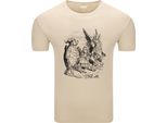 Diarbo T-Shirt Uomo Con Stampa Alice Nel Paese Delle Meraviglie Alice Che Cammina Beige Taglia Xl