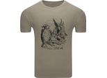 Diarbo T-Shirt Da Uomo Con Stampa Alice Nel Paese Delle Meraviglie Alice Che Cammina Khaki Taglia S