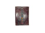 7 Chakra Xxl * Album Fotografico Pelle Di Bufalo Carta Cotone Nero Fatto A Mano India Pietre Di Marmo