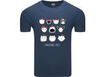 Diarbo T-Shirt Uomo Natale Regalo Natale Gatti Blu Scuro Taglia L