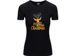 Diarbo T-Shirt Donna Natale Regalo Natale Cervo Nero Taglia M