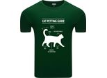 Diarbo Maglietta Da Uomo Con Stampa Divertente Gatto Che Accarezza Verde Scuro Taglia M