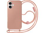 Avizar, Custodia A Catena Semirigida Soft Touch Per Apple Iphone 16, Oro Rosa
