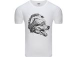 T-Shirt Da Uomo Diarbo Con Stampa Di Un Amante Degli Animali, Lupo In Veste Di Pecora, Bianco, Taglia M