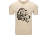 T-Shirt Da Uomo Diarbo Con Stampa Di Un Amante Degli Animali, Lupo In Veste Di Pecora, Beige, Taglia S