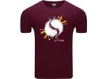 Diarbo T-Shirt Da Uomo Con Stampa Classica Api Accoglienti Rosso Scuro Taglia S