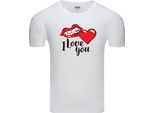 T-Shirt Da Uomo Diarbo Con Stampa Classica Ich Liebe Dich Bianca Taglia Xxl