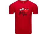 T-Shirt Da Uomo Diarbo Con Stampa Classica Ich Liebe Dich Rosso Taglia Xxl