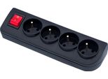 Sdoppiatore Per Cavi Di Prolunga Con Interruttore, A 4 Vie Con Messa A Terra, Nero, Elgotech GN-40W-2