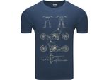 Diarbo T-Shirt Uomo Con Stampa Blueprint Chopper Moto Denim Taglia M