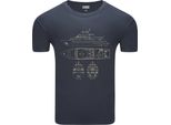 T-Shirt Diarbo Da Uomo Con Stampa Blueprint Yacht Grigio Scuro Taglia M