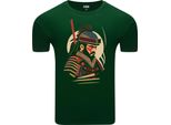 T-Shirt Da Uomo Diarbo Con Stampa Classica Samurai Verde Scuro Taglia L