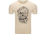 Diarbo Maglietta Da Uomo Con Stampa Divertente Faccia Da Zombie Beige Taglia Xxl