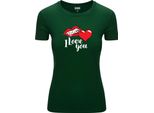 T-Shirt Da Donna Diarbo Con Stampa Classica Ich Liebe Dich Verde Scuro Taglia M