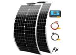 Pannello Solare Monocristallino Flessibile, Alta Efficienza, Design Resistente, Kit 100W Bianco