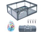 Teddle Playpen Baby - Box Per Bambini Con 50X Palline - 180 X 150 Cm - Box Per Interni Ed Esterni - Grigio