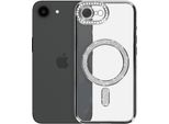 Avizar, Custodia Diamond Per Iphone 16E Magsafe Con Bordo Strass, Argento