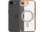 Avizar, Custodia Diamond Per Iphone 16E Magsafe Con Bordo Strass, Oro