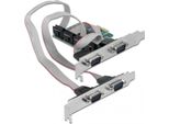 Delock - Serieller Adapter - Pcie 1,1 Low-Profile - RS-232 X 4 - GrüN (90410)