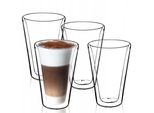 Bicchiere In Vetro A Doppia Parete Kadax "Haga"", Bicchieri Termici, Bicchiere Per Succo Di Frutta, Tè, Caffè, 4 Pezzi, 380 Ml"