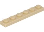 Piastra Lego® 1X6 3666 - 100 Pezzi Beige