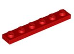 Piastra Lego® 1X6 3666 - 10 Pezzi Rosso