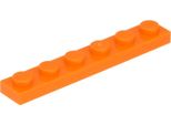 Piastra Lego® 1X6 3666 - 1 Pezzo Arancione