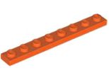 Piastra Lego® 1X8 3460 - 1 Pezzo Rosso Arancio
