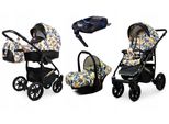 BabyLux® Miracle | 4in1 Kinderwagen Bambimo | Gold Leaf | Kombikinderwagen | Kinderwagenset