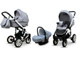 BabyLux® Sky Lark | 3in1 Kinderwagen Bambimo | Silver Flex | Kombikinderwagen | Kinderwagenset | Bug