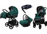 BabyLux® Axel | 4in1 Kinderwagen Bambimo | Bottle Green | Kombikinderwagen | Kinderwagenset