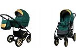 BabyLux® Gold Lux | 2in1 Kinderwagen Bambimo | Bottle Green | Kombikinderwagen | Kinderwagenset | Bu