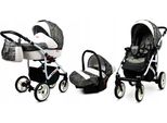 BabyLux® White Lux | 3in1 Kinderwagen Bambimo | Grey Marble | Kombikinderwagen | Kinderwagenset | Bu