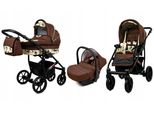 BabyLux® Largo | 3in1 Kinderwagen Set | Brown Owl | Kombikinderwagen | Kinderwagenset | Buggy +