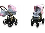 BabyLux® Aspero | 2in1 Kinderwagen Bambimo | Peony And Rose | Kombikinderwagen | Kinderwagenset | Bu