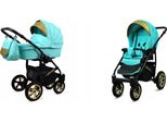 BabyLux® Gold Lux | 2in1 Kinderwagen Set | Mint | Kombikinderwagen | Kinderwagenset | Buggy + Ba