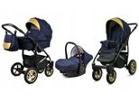 BabyLux® Gold Lux | 3in1 Kinderwagen Set | Schell | Kombikinderwagen | Kinderwagenset | Buggy +