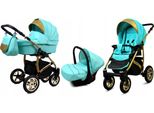 BabyLux® Gold Lux | 3in1 Kinderwagen Bambimo | Mint | Kombikinderwagen | Kinderwagenset | Buggy + Ba