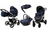 BabyLux® Largo | 4in1 Kinderwagen Bambimo | Navy Blue Star | Kombikinderwagen | Kinderwagenset | Iso