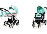 BabyLux® White Lux | 2in1 Kinderwagen Bambimo | Mint | Kombikinderwagen | Kinderwagenset | Buggy + B