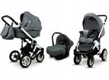 BabyLux® Sky Lark | 3in1 Kinderwagen Set | Grey Flex | Kombikinderwagen | Kinderwagenset | Buggy