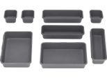 Organizzatore Multi-Set Springos, Inserto Per Cassetti, Scatole Portaoggetti, Organizzatore Per Cassetti, Lavabile, Scatola Portaoggetti, Organizzatore Per Il Trucco, In Plastica, Organizzatore Multiuso, Universale (Antracite)