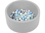 Piscina Per Bambini Selonis Con Palline 70X30Cm/150 Palline Rotonde, Grigio Chiaro: Perla/Trasparente/Azzurro/Menta