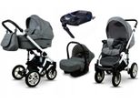 BabyLux® Sky Lark | 4in1 Kinderwagen Set | Grey Flex | Kombikinderwagen | Kinderwagenset | Isofi