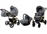 BabyLux® Largo | 3in1 Kinderwagen Set | Grey Flex | Kombikinderwagen | Kinderwagenset | Buggy +