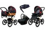 Babylux® Classic Gold | 4in1 Kinderwagen Bambimo | Red Bow | Kombikinderwagen | Kinderwagenset | Iso
