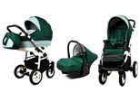 Kombikinderwagen Kinderwagenset 3in1 Kinderwagen, ALU WAY, Buggy Autositz Bottle Green