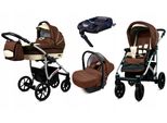 BabyLux® Largo | 4in1 Kinderwagen Bambimo | Brown Cream | Kombikinderwagen | Kinderwagenset